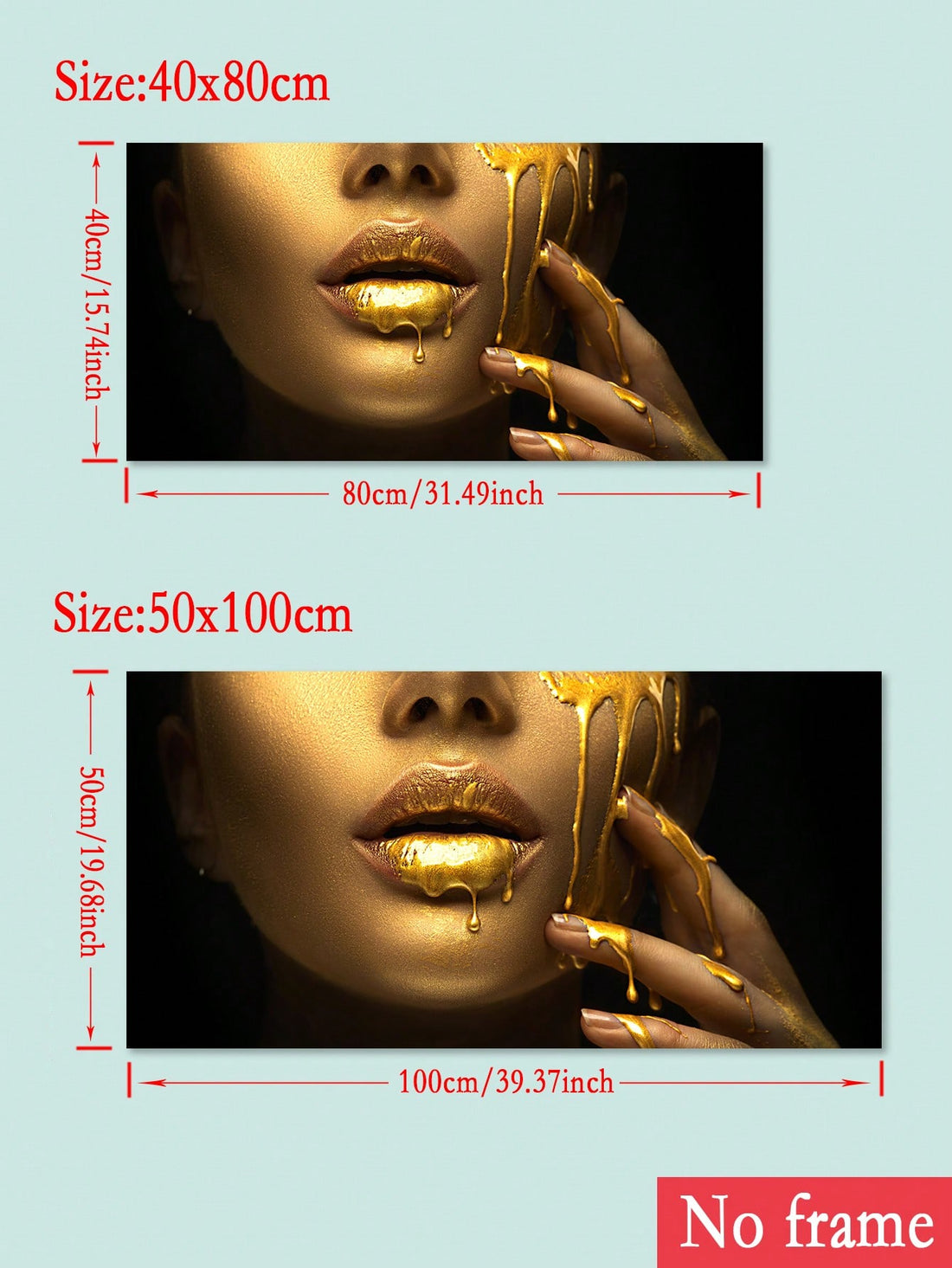 This modern canvas poster features a stunning depiction of a golden beauty, perfect for adding a touch of elegance to any space. Its facial art design adds a unique and captivating element to any room. Made with high-quality materials and ready to hang, this poster is a must-have for any art lover.