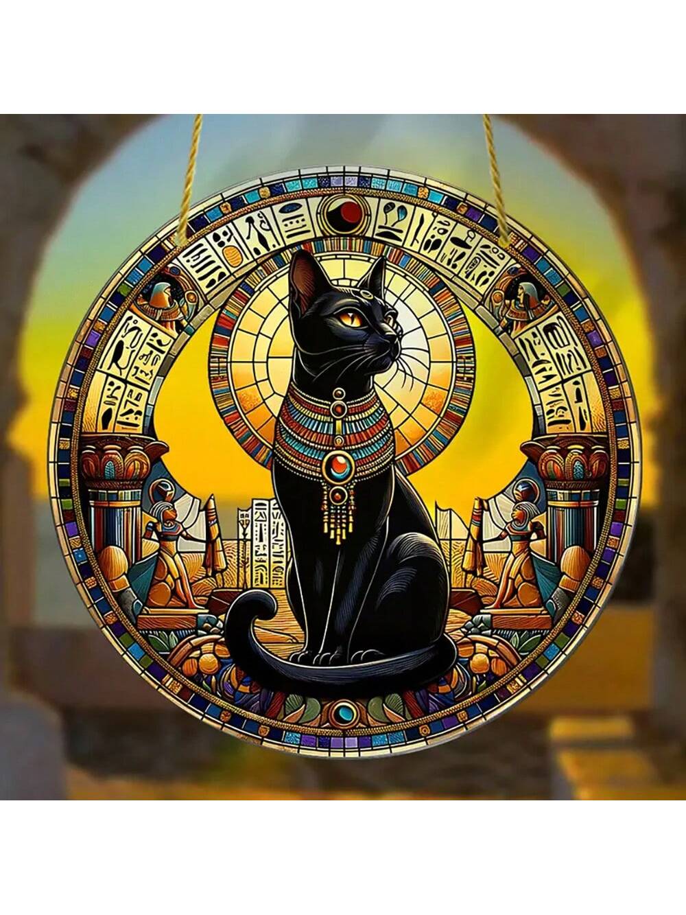 Introducing our Egyptian Bastet Cat Acrylic Light Catcher, the perfect decorative piece for your home and parties. Made of acrylic, this light catcher features the beloved Egyptian goddess Bastet, bringing elegance and a touch of ancient history to any space. Enhance your decor with this unique and eye-catching piece.