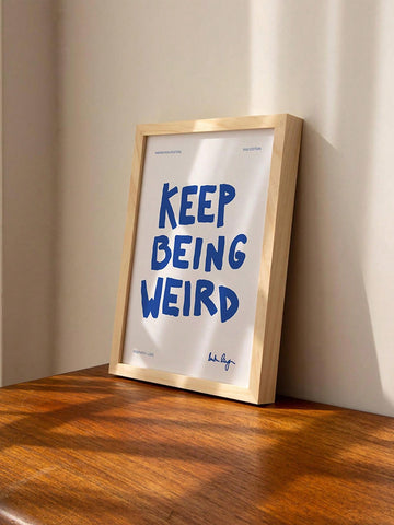 Modern Inspirational Canvas Art: Stylish Blue Lettering Poster for Home & Studio Decor