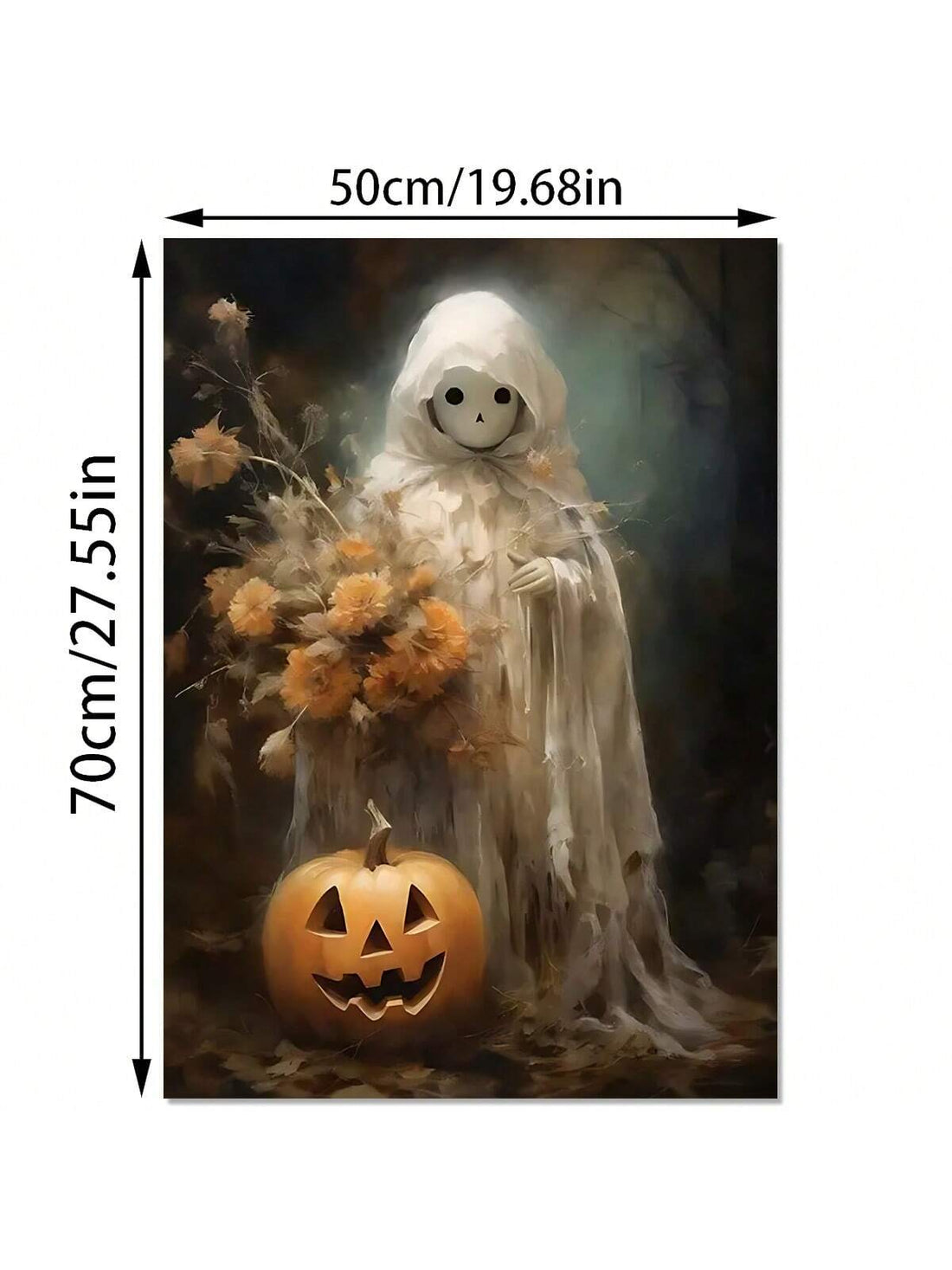 This adorable waterproof canvas poster features a cute ghost and pumpkin with a hat, making it the perfect addition to any home, office, or dorm decor. With its waterproof design, this poster is both durable and stylish, making it a must-have for any Halloween enthusiast.