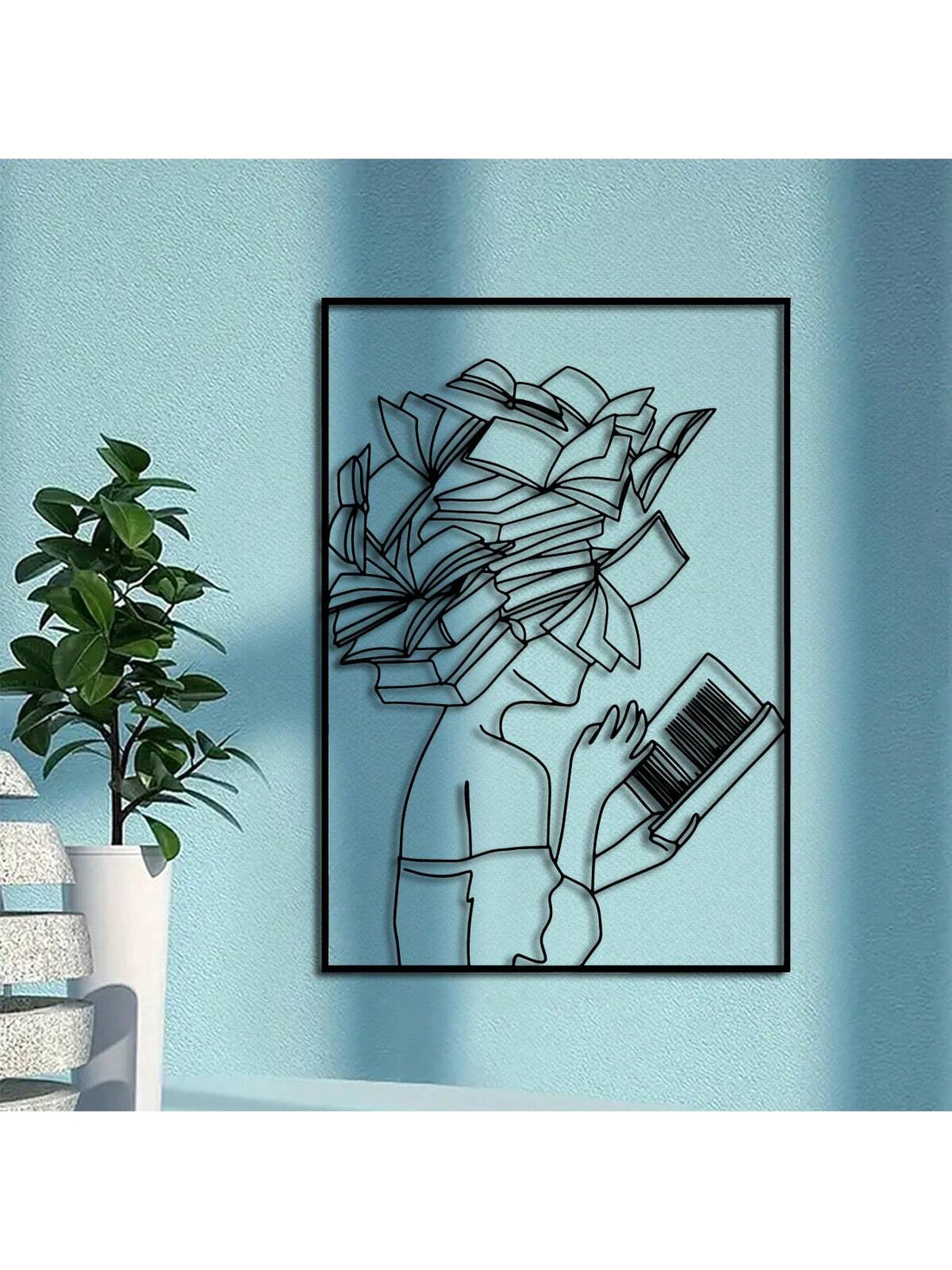 Elevate your home decor with our Metal Book Lover Wall Art, a stylish addition for bookworms and reading enthusiasts. Made of quality metal, it adds a touch of sophistication and character to any room. Perfect for showcasing your love for books and literature.