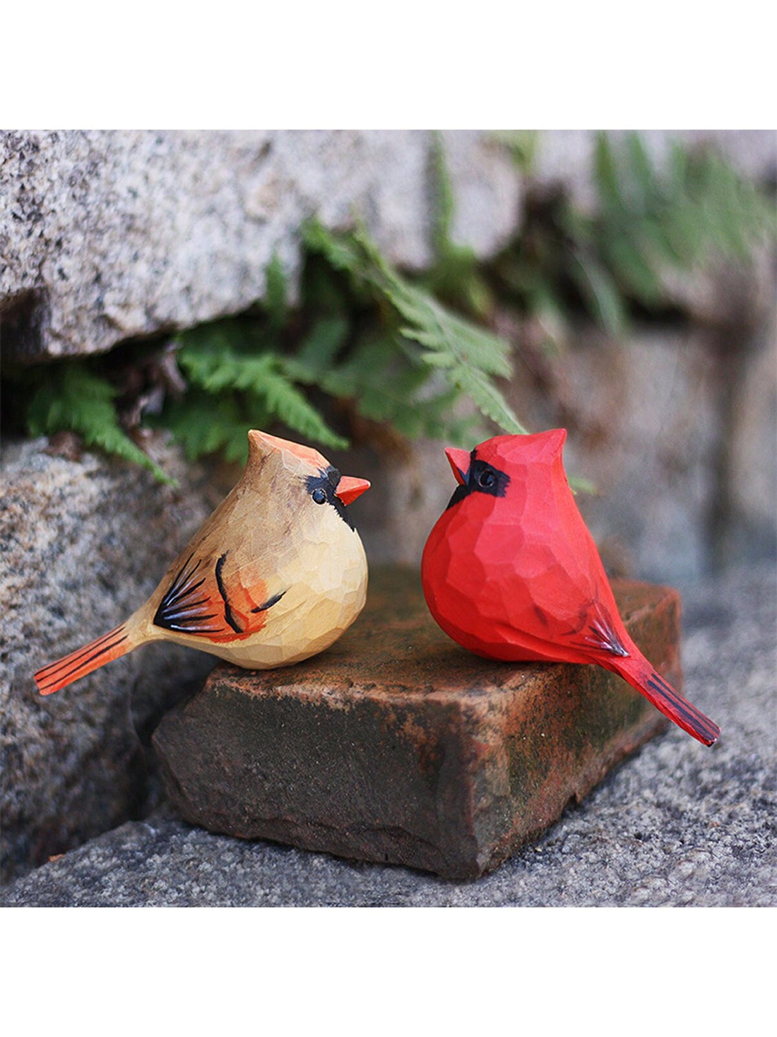 Expertly crafted and handmade, this Charming Red Cardinal Couple Resin Figurine adds a touch of beauty to any desktop. Its vibrant colors and lifelike details make for a delightful display piece, perfect for bird enthusiasts or as a thoughtful gift.