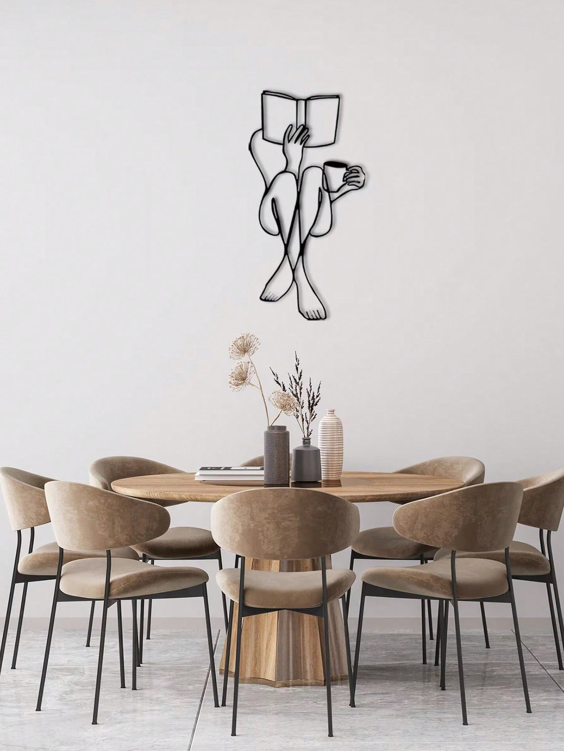 Introduce a touch of artistry to your home with our Minimalist Line Art Metal Female Wall Decor. This stylish wall art adds a modern and sophisticated touch to any room. Crafted from quality metal, it boasts an elegant silhouette and is easy to hang as a statement piece.