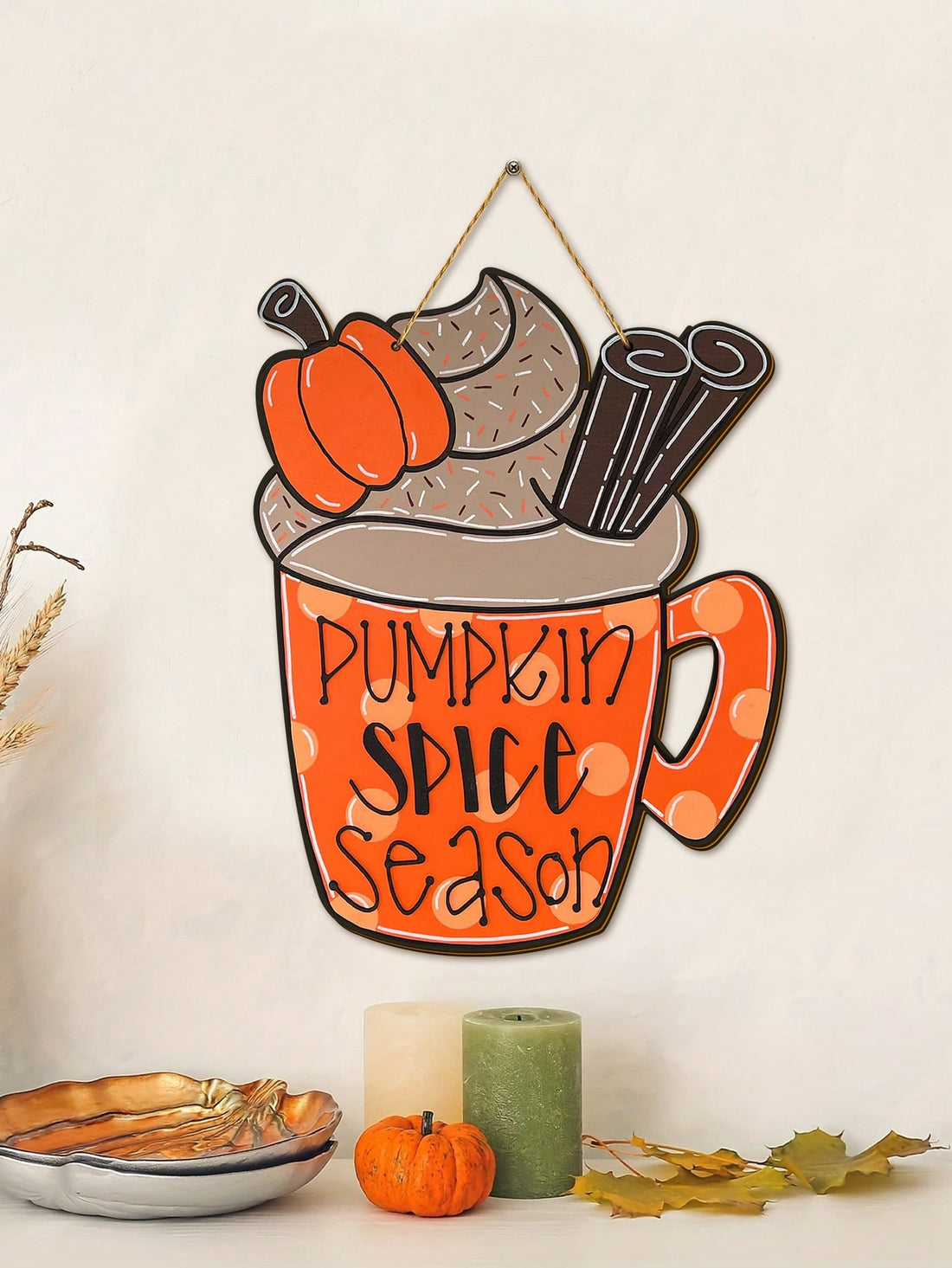 Add a touch of autumn to your home decor with our Pumpkin Spice Theme sign. Perfect for the upcoming season, this contemporary piece brings warmth and charm to any space. Enjoy the cozy vibes of fall with our unique and stylish design.