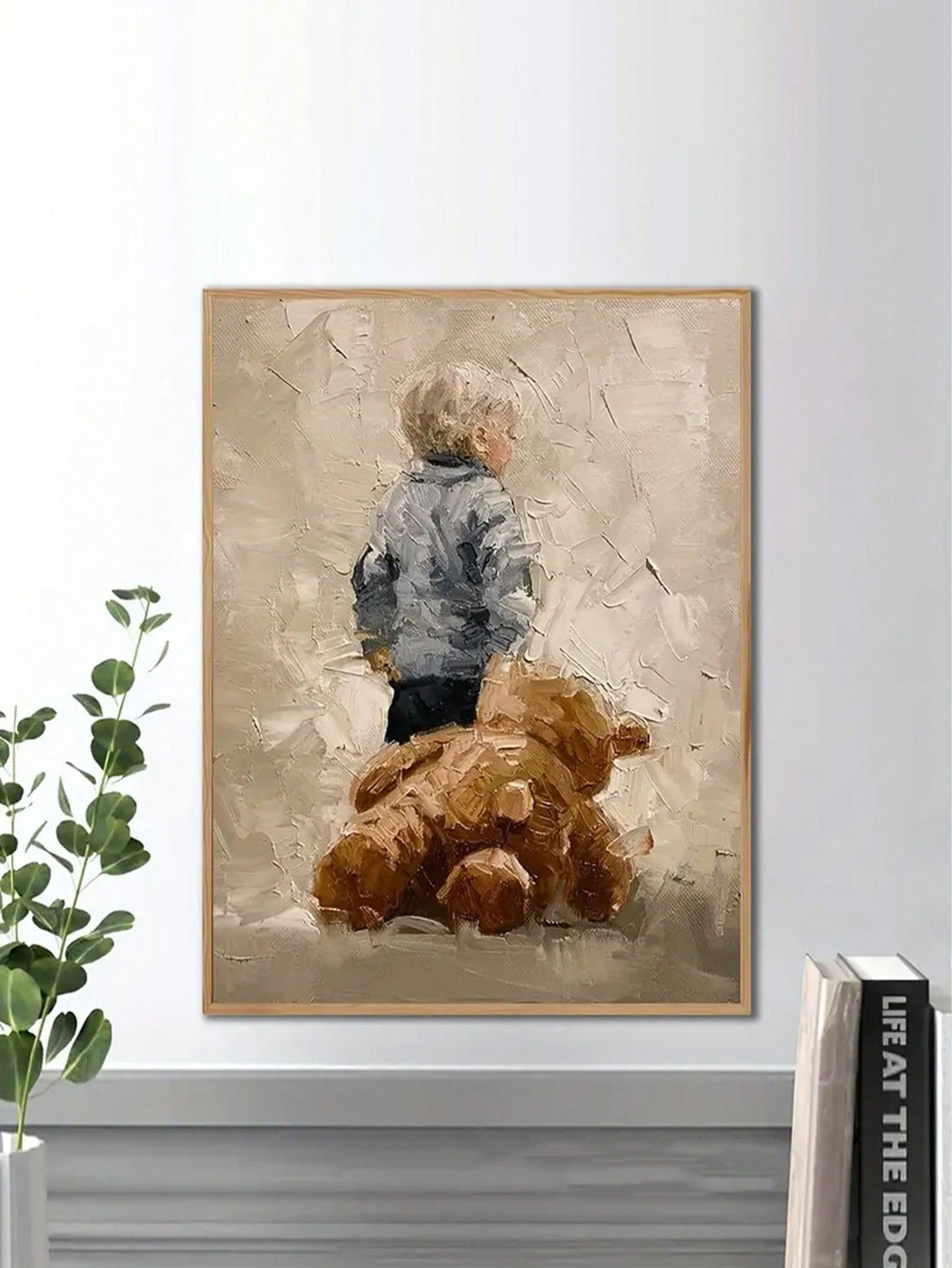 Enhance your modern interior with this captivating "Charming Kids with Bears" canvas art print. Featuring a charming and heartwarming scene of kids playing with teddy bears, this print adds a touch of innocence and joy to any room. Made with high-quality materials, it is the perfect addition to your home decor.