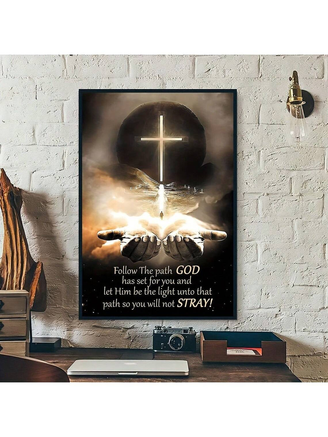 Transform your home into a sanctuary of faith with our Follow God's Road: Inspirational Canvas Print. Featuring uplifting scripture and quotes from Jesus himself, this high-quality canvas adds a spiritual touch to any room. Let it serve as a constant reminder to trust in God's plan and find peace in life's journey.