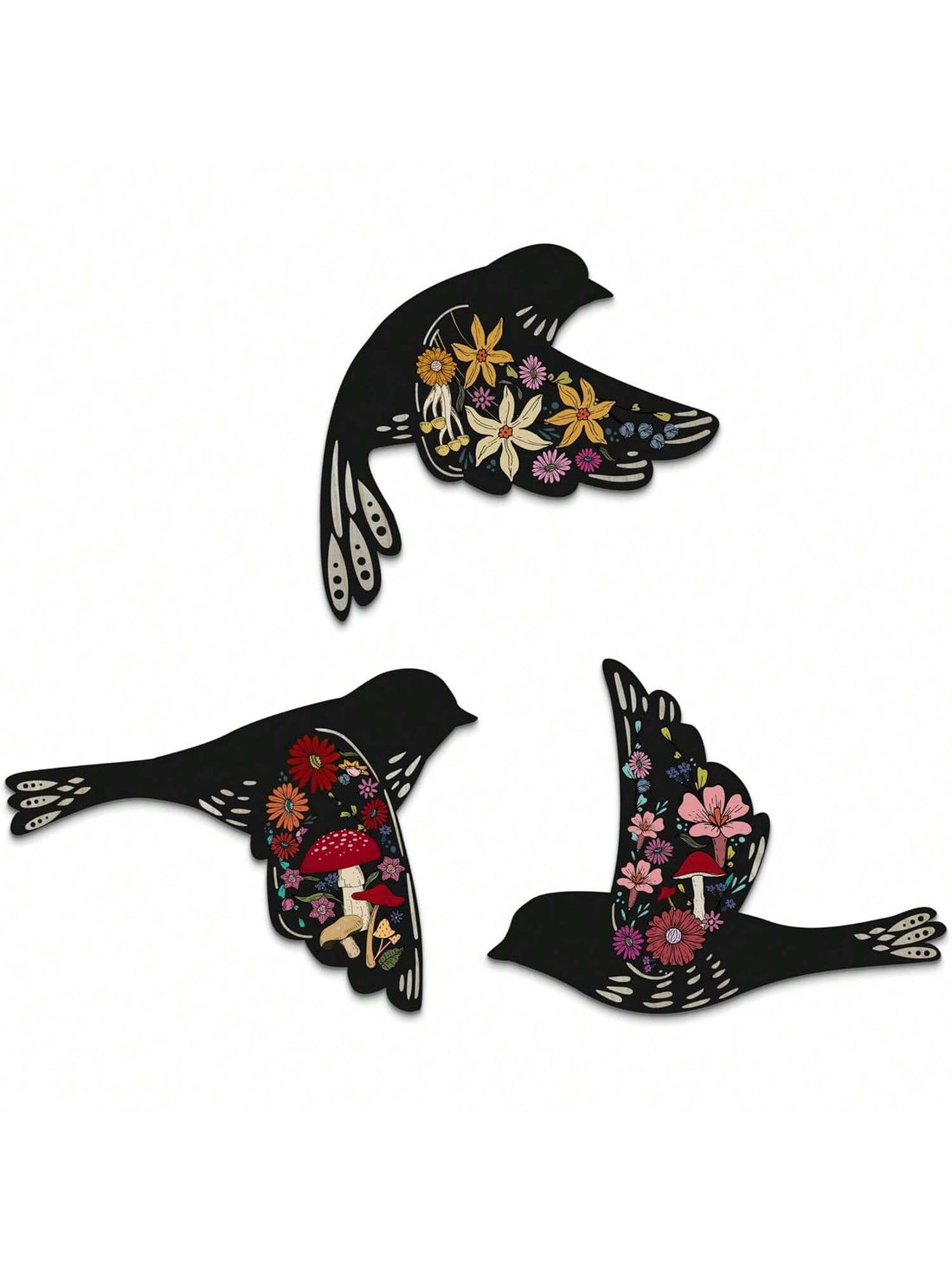 This Vintage Wooden Hummingbird Wall Art Set is the perfect addition to your Gothic home decor. Crafted with expert detail, these pieces are a must-have for any bird lover. Each set includes multiple pieces to create a stunning display. Give your walls a touch of vintage charm and elevate your space with this unique and timeless wall art.