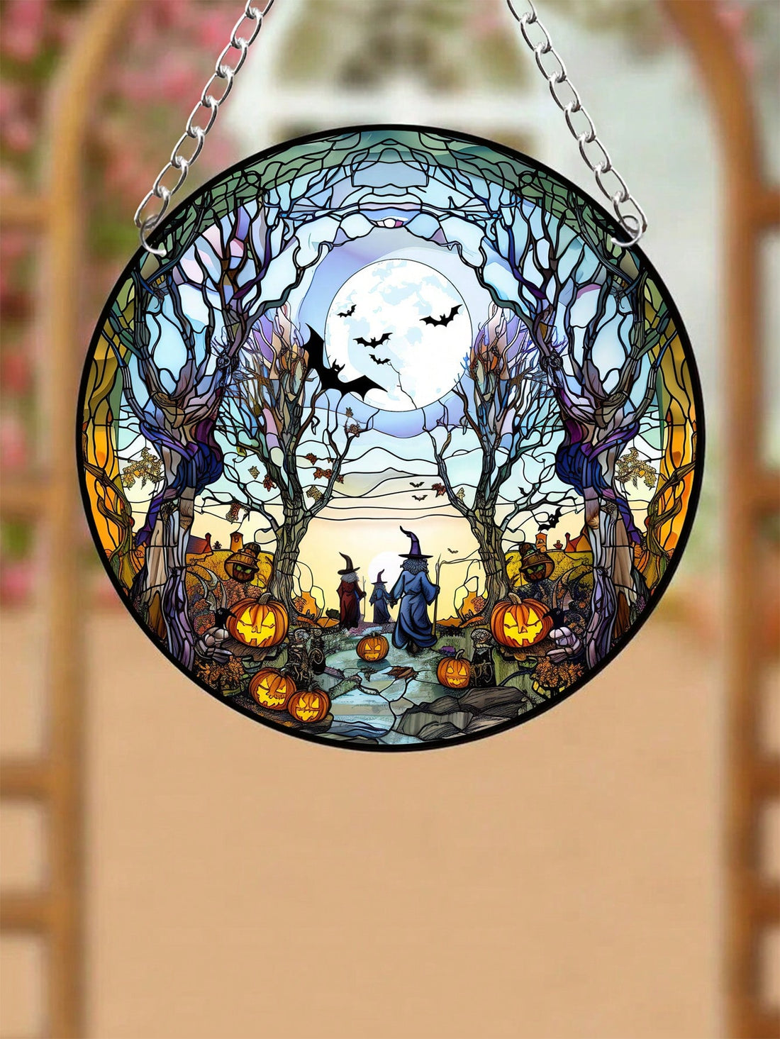 Enhance the eerie atmosphere of your Halloween garden, home, or party with our Spooky Acrylic Round Window Decoration. These hanging ornaments are perfect for adding some ghoulish charm to your space. Made from durable acrylic, they are sure to withstand the outdoor elements and last for many spooky seasons to come.