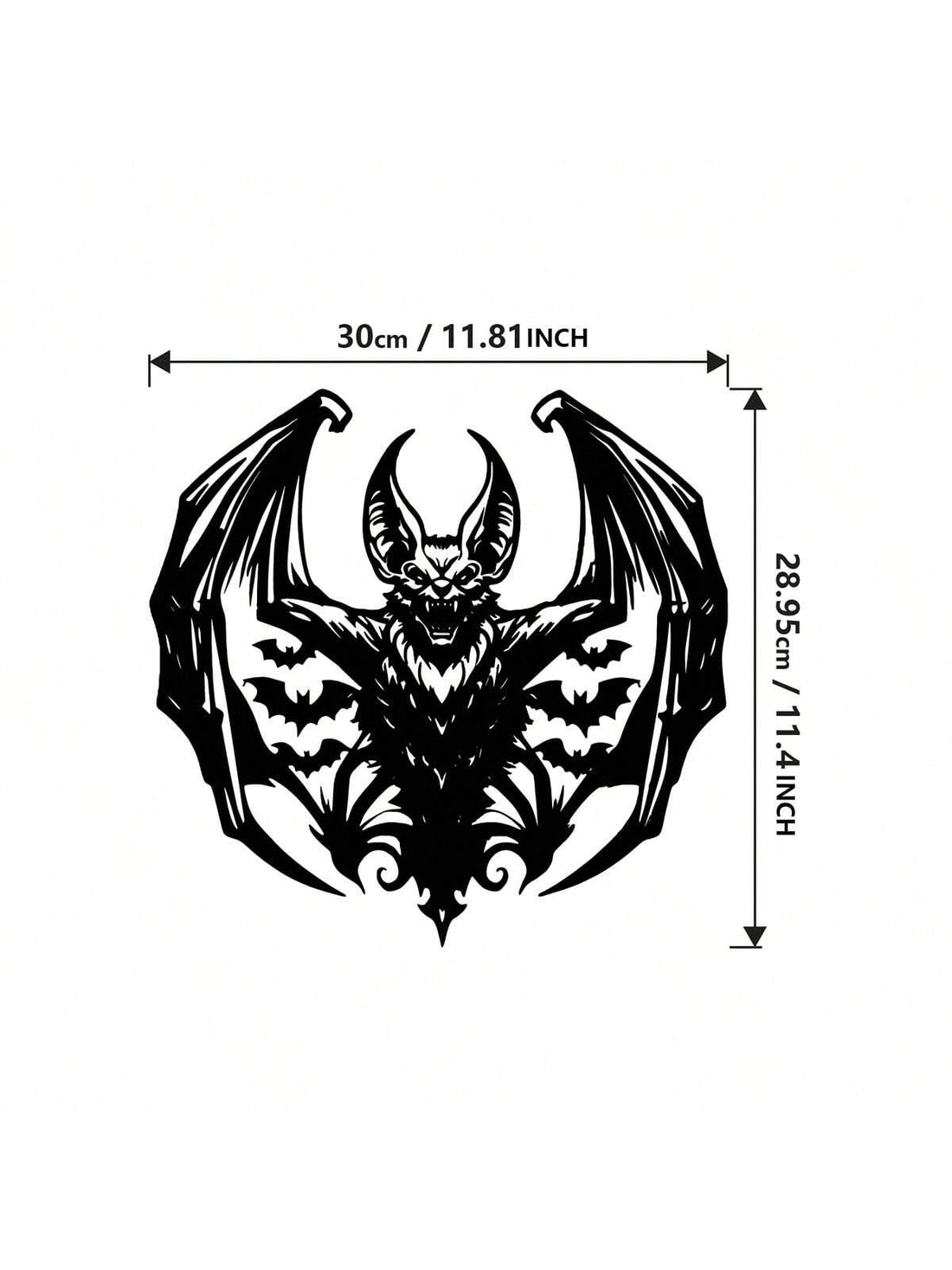 Add an eerie touch to your Halloween haunt with our Gothic Bat Demon Metal Wall Art. This stunning piece features intricate details and a dark, mystical aesthetic perfect for any fan of fantasy or gothic decor. Crafted from high-quality metal, this piece is durable and sure to last for many spooky seasons to come.