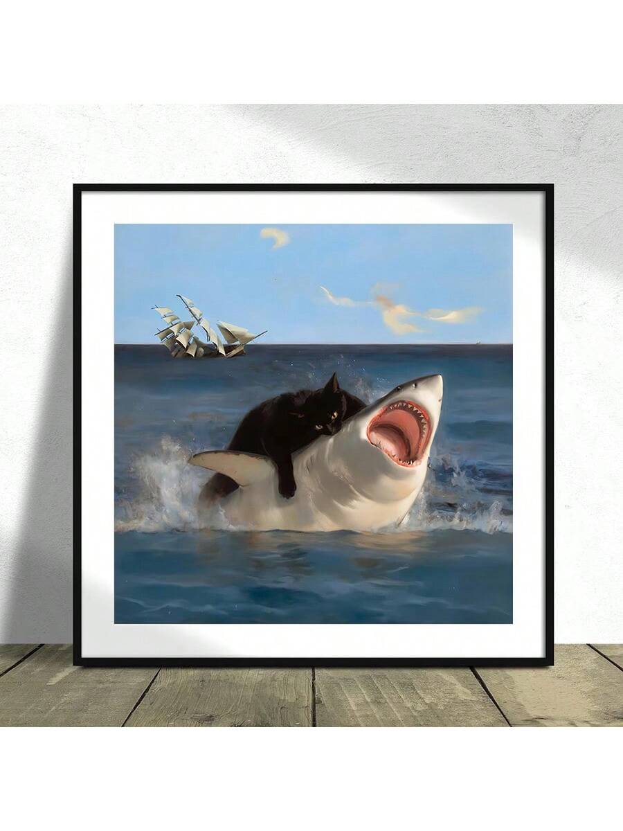 Introducing the Funny Fat Cat and Shark Emoticon Pack, featuring Renaissance painting style canvas prints. This unique pack adds a touch of humor and sophistication to any space. Enjoy the benefits of both classic art and modern emoticons in one high-quality pack.