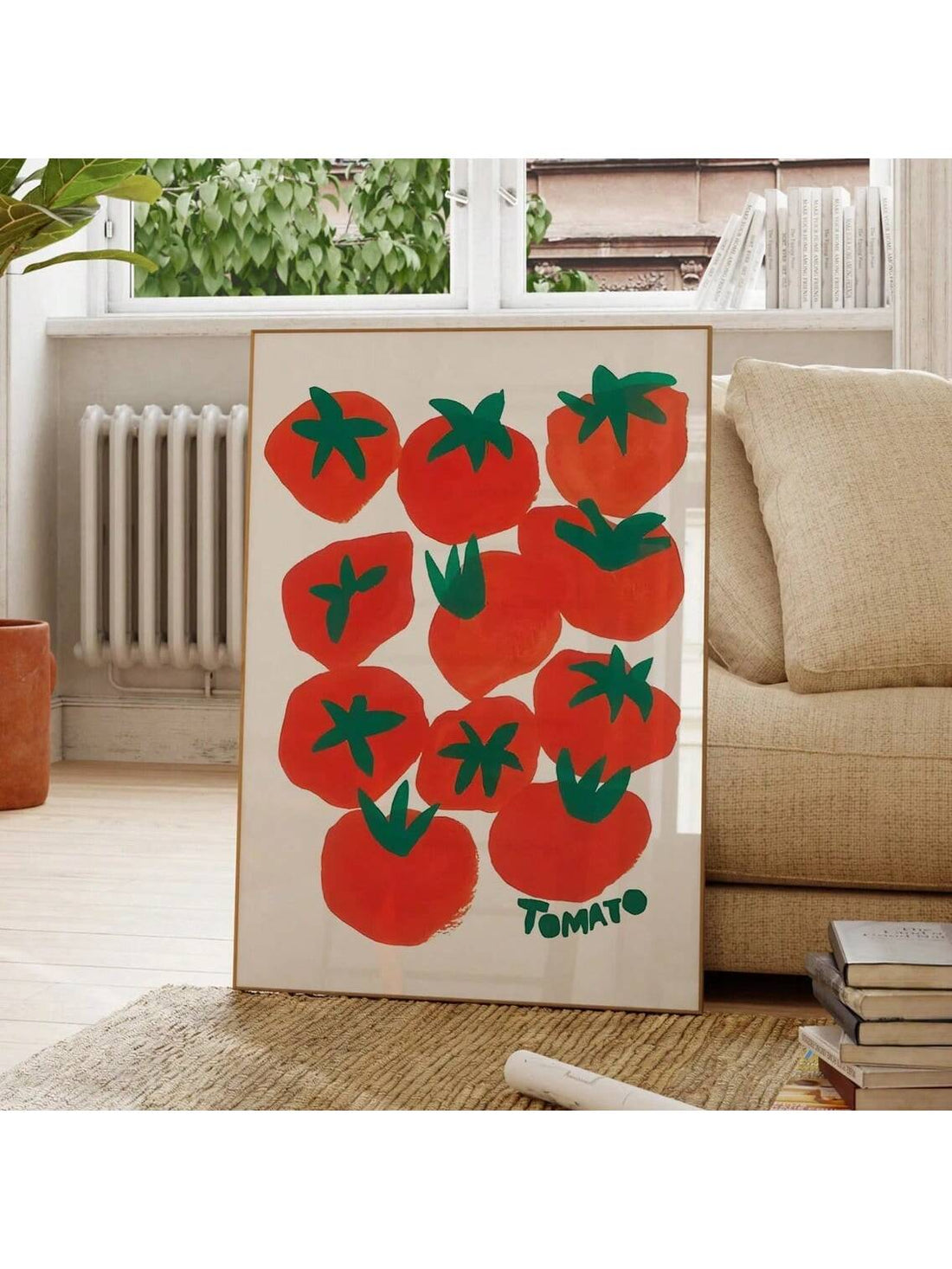 This vibrant tomato kitchen print is the perfect addition to any food lover's home. Printed without a frame, this fun Italian food wall art adds a touch of color and vibrancy to any kitchen decor. Show off your love for Italian cuisine with this unique piece.