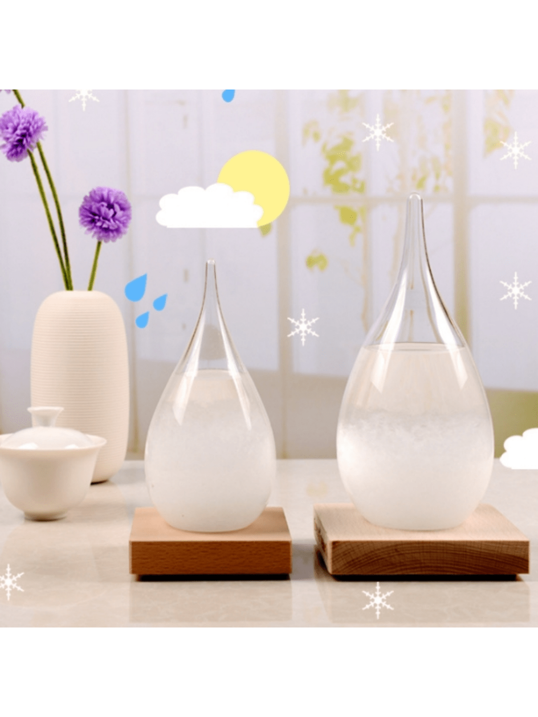 Experience the perfect combination of style and function with our Stylish Storm Glass. This unique weather forecasting art piece is the perfect gift for any weather enthusiast, offering both aesthetic appeal and practical use. Stay ahead of the forecast and elevate your home decor with our chic Storm Glass.