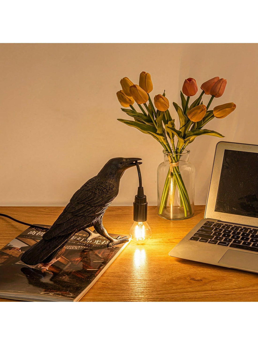 Introduce a touch of gothic elegance to your home décor with the Gothic Raven Light Birds Table Lamp. Made with modern artistic design, this fixture features a stunning raven design that will add a unique and sophisticated touch to any room. Perfect for adding both light and style.