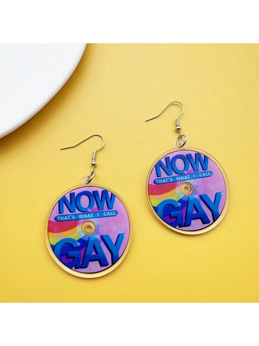 Add a pop of color and personal touch to your style with our Rainbow Letters earrings. Crafted in a large circular design, each earring features a unique alphabet print that celebrates the diversity and inclusivity of the LGBT community. Express yourself with these statement dangle earrings.