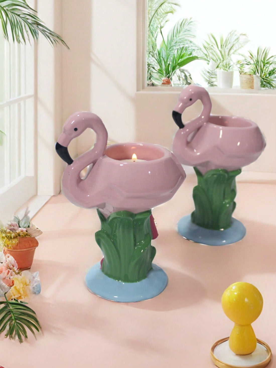 Introduce a touch of elegance to your home or hotel with the Flamingo Fabulous Ceramic Candle Container. Made from high-quality ceramic, this container is designed to safely hold and display your candles. The sleek and stylish design adds a touch of sophistication to any space. Perfect for creating a warm and inviting ambiance.