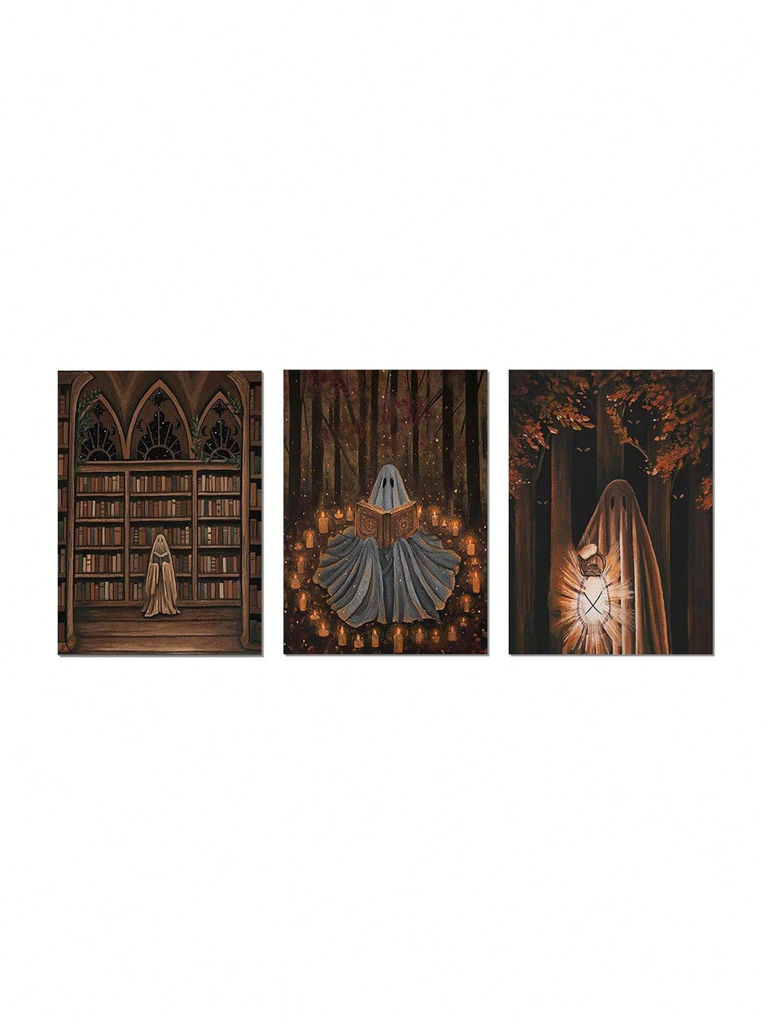 Decorate your home or office with this 3pcs set of vintage Halloween ghost canvas posters. Perfect for the living room, bedroom, or office, these wall decorations add a spooky touch to any space. Made from high-quality canvas, these posters come unframed for a customizable display.