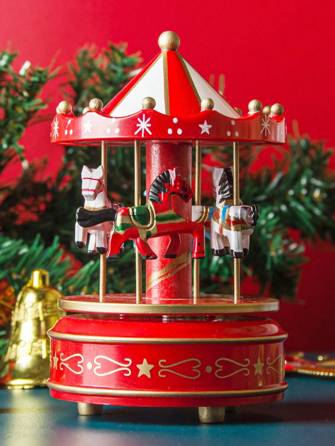 Experience the magic of the holidays with our Enchanting Wooden Mechanical Carousel Music Box. Crafted from high-quality wood, this stunning music box plays a delightful tune while the intricately designed carousel rotates. Give the gift of joy and nostalgia this holiday season with our enchanting music box.