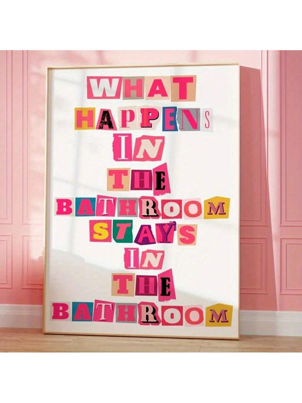 Elevate your bathroom decor with our Chic Pink Canvas Poster. Featuring minimalist and humorous quotes, this stylish piece is perfect for adding a touch of personality to any space. Professionally crafted, this poster is sure to impress and bring a modern vibe to your home.