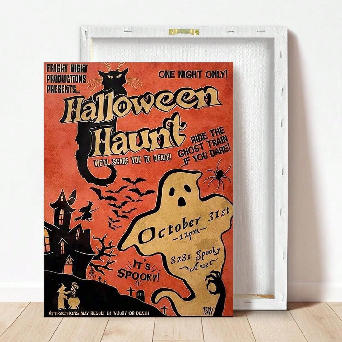 Experience the ultimate Halloween ambience with our Vintage Haunted House Canvas Art Print. Made with high-quality materials, this piece will add the perfect spooky touch to your home decor. Perfect for Halloween enthusiasts, this print captures the nostalgia and mystery of a vintage haunted house.