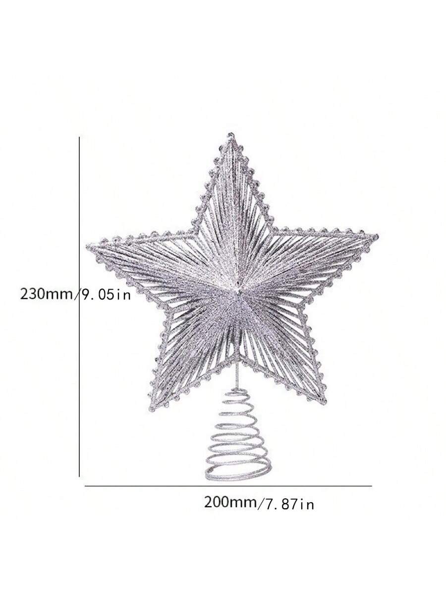 Rustic Iron Five-Pointed Star Christmas Tree Topper – Elegant Holiday Decor for Your Home