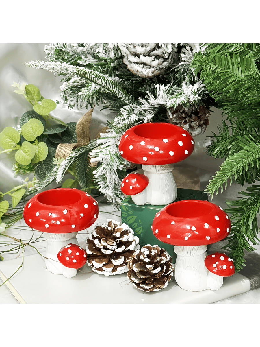 Elevate your home's ambiance with our Charming Resin Mushroom Candle Holder. Its adorable design will add a touch of coziness to any room. Crafted with high-quality resin, it's a stylish and durable addition to your home decor. Perfect for creating a warm and inviting atmosphere for any occasion.