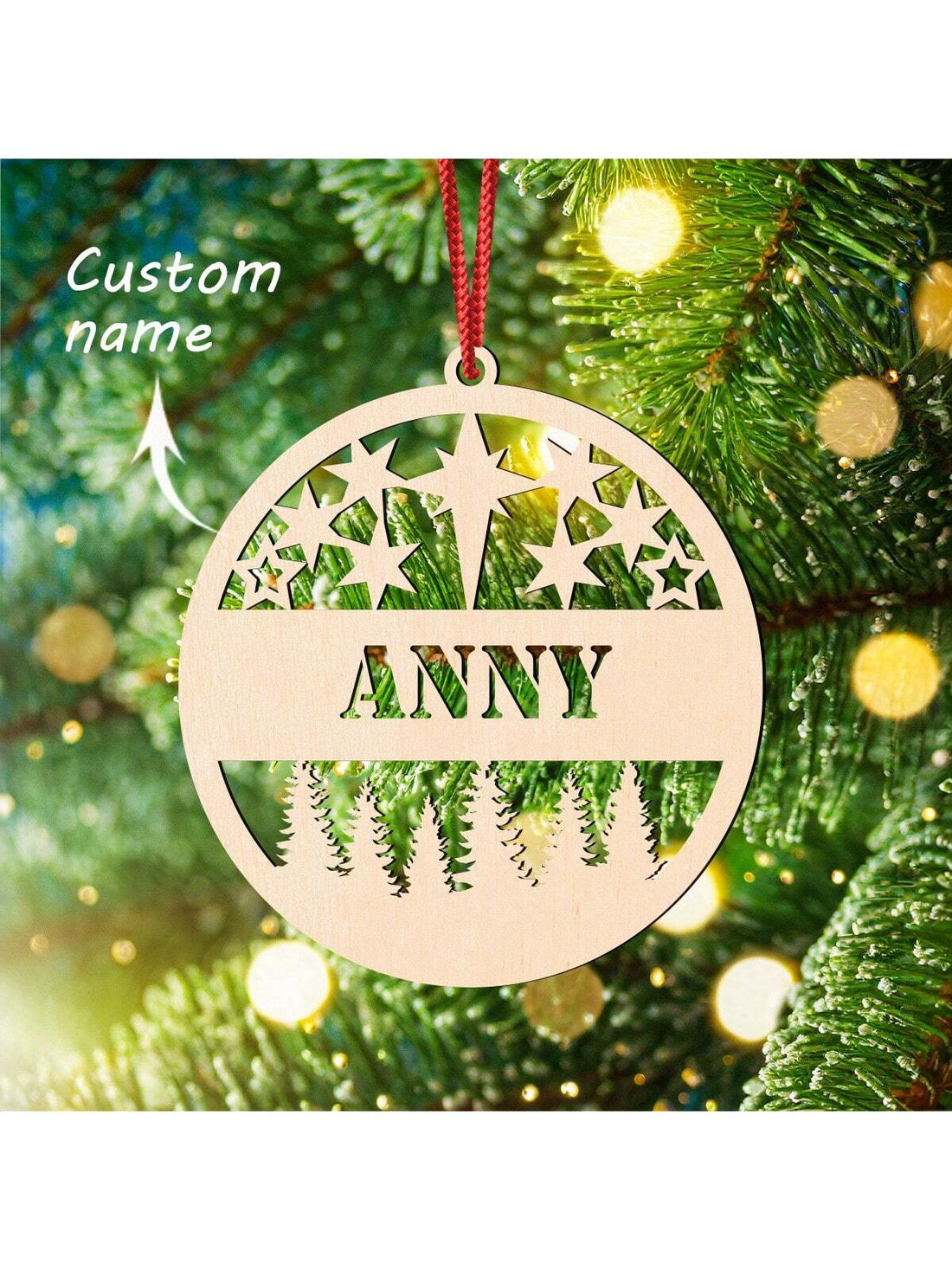 This personalized Christmas wood decor adds a personalized touch to any living room or bedroom. With a customized name panel, you can showcase your family's unique style and make the holiday season even more special. Made with high-quality wood, this decor is durable and sure to impress.