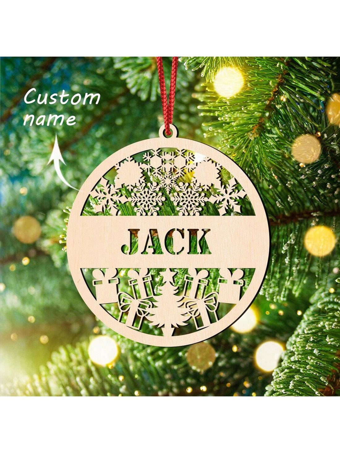 This personalized Christmas wood decor adds a personalized touch to any living room or bedroom. With a customized name panel, you can showcase your family's unique style and make the holiday season even more special. Made with high-quality wood, this decor is durable and sure to impress.