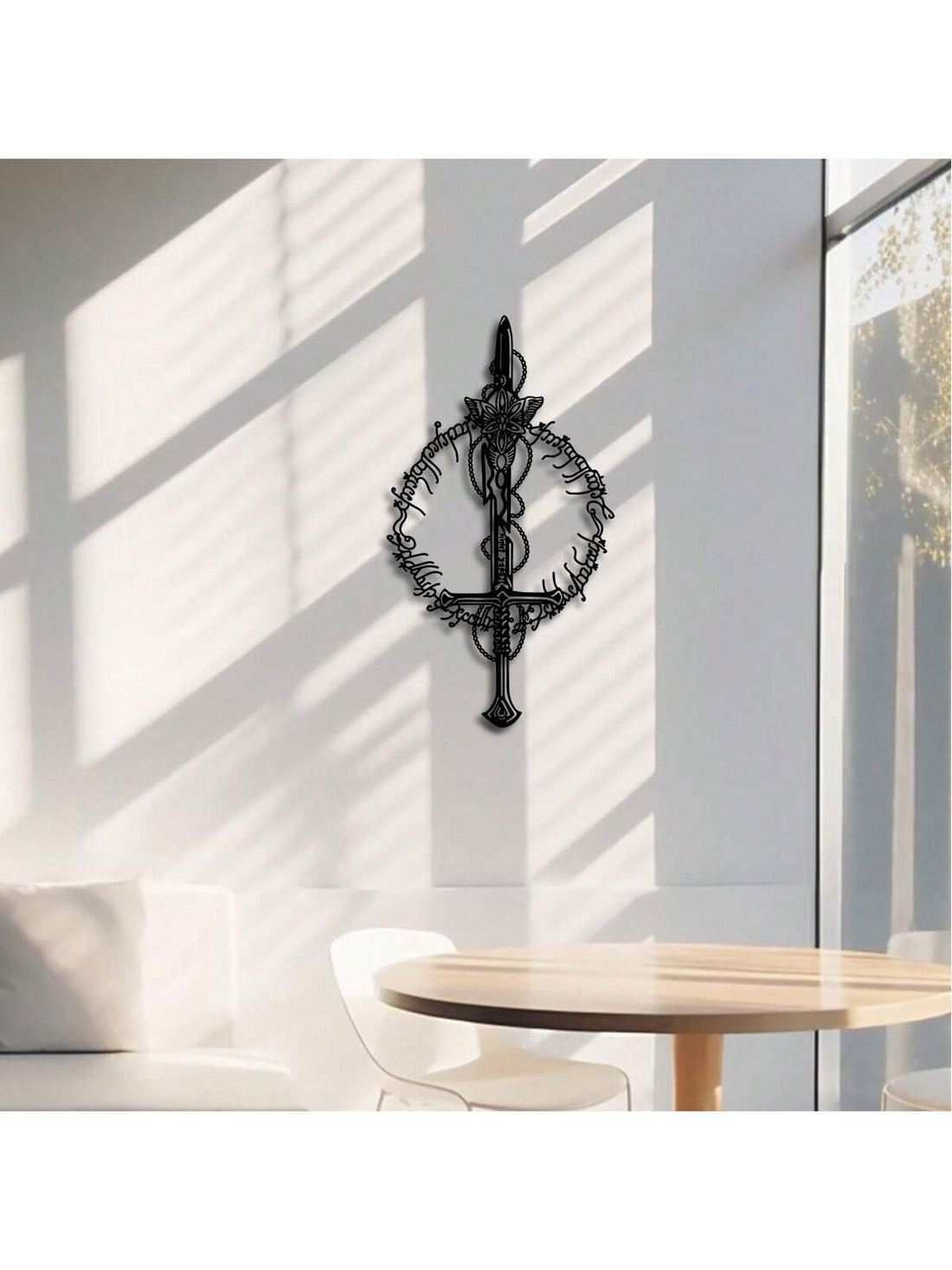 Experience the magic of Middle-Earth with this enchanting metal wall art featuring the iconic "Power of the Ring" design. Crafted from high-quality metal, this stunning piece will add a touch of fantasy and adventure to any room. Perfect for lovers of the beloved fantasy series, this wall art is a must-have for any true fan.