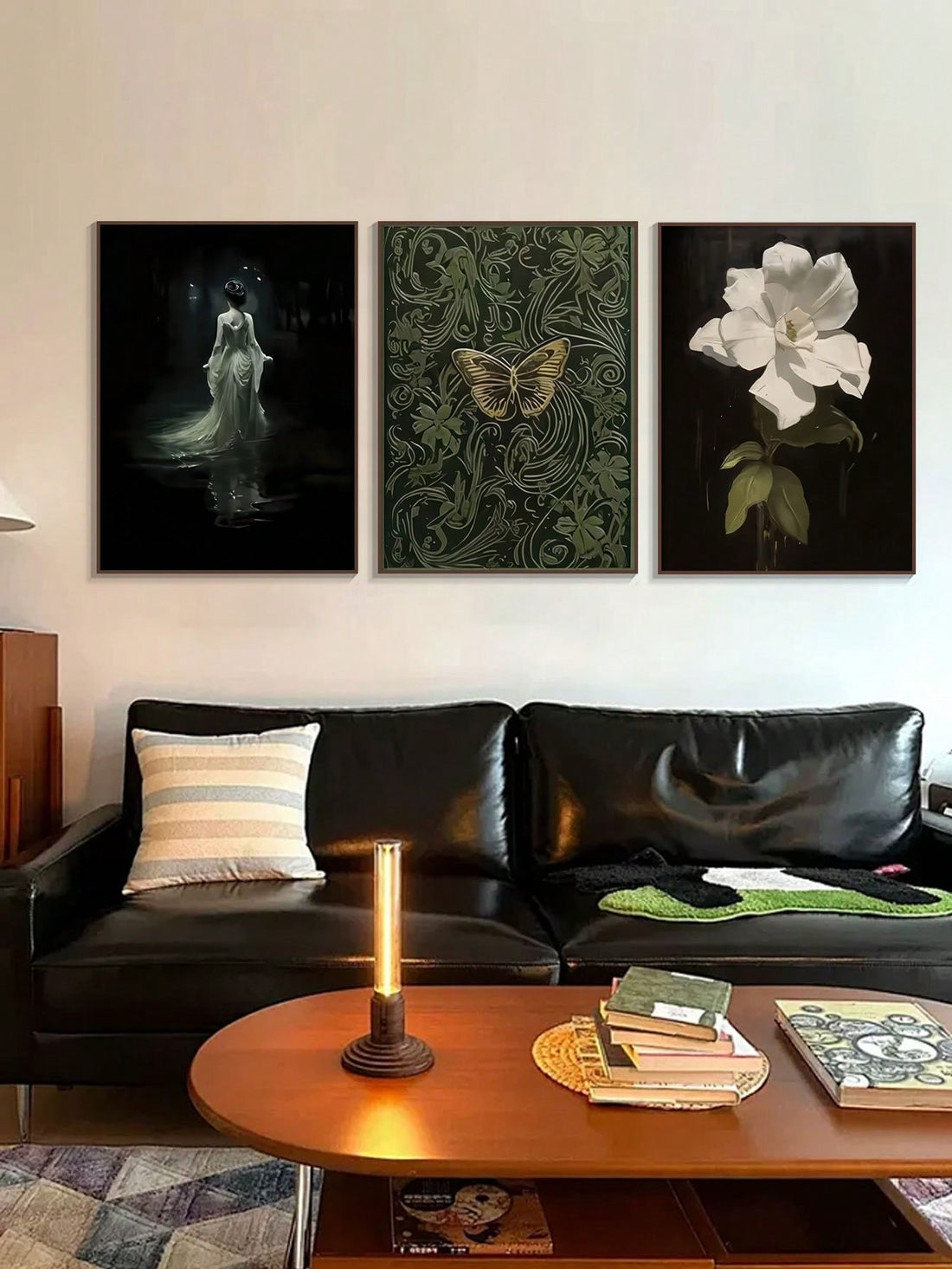 Elevate your home decor with our Emerald and Black Darkology canvas poster set. Featuring intricate details in a striking emerald and black color palette, this unique wall decor will add a touch of sophistication to any room. Made with high-quality materials, this set is sure to impress and make a statement.