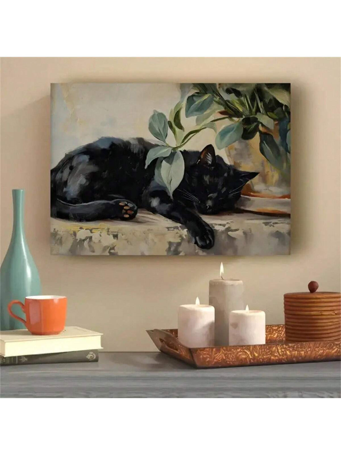 Add a touch of nostalgia to your modern space with our Vintage Black Cat Canvas Art. This retro-inspired wall decor features a charming black cat, adding a dash of vintage flair to any room. Made with high-quality materials, this canvas art is a perfect blend of style and durability.