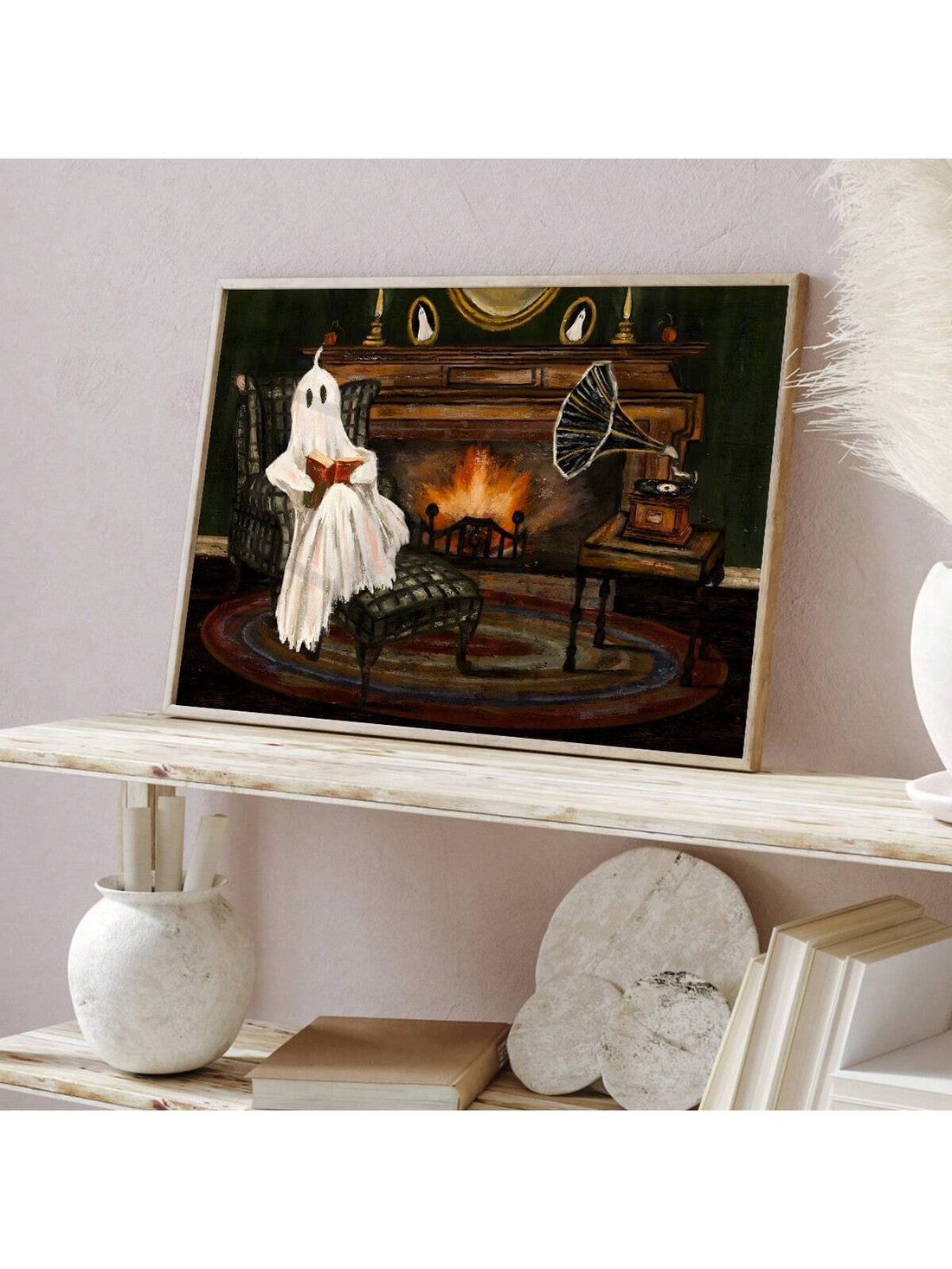 Discover the perfect blend of spooky and cozy with our Original Ghost Art Print. Add a touch of whimsy to your Halloween décor with this unique piece. Handcrafted with care, this print is sure to enhance any space and bring a smile to your face. Limited edition - get yours now!