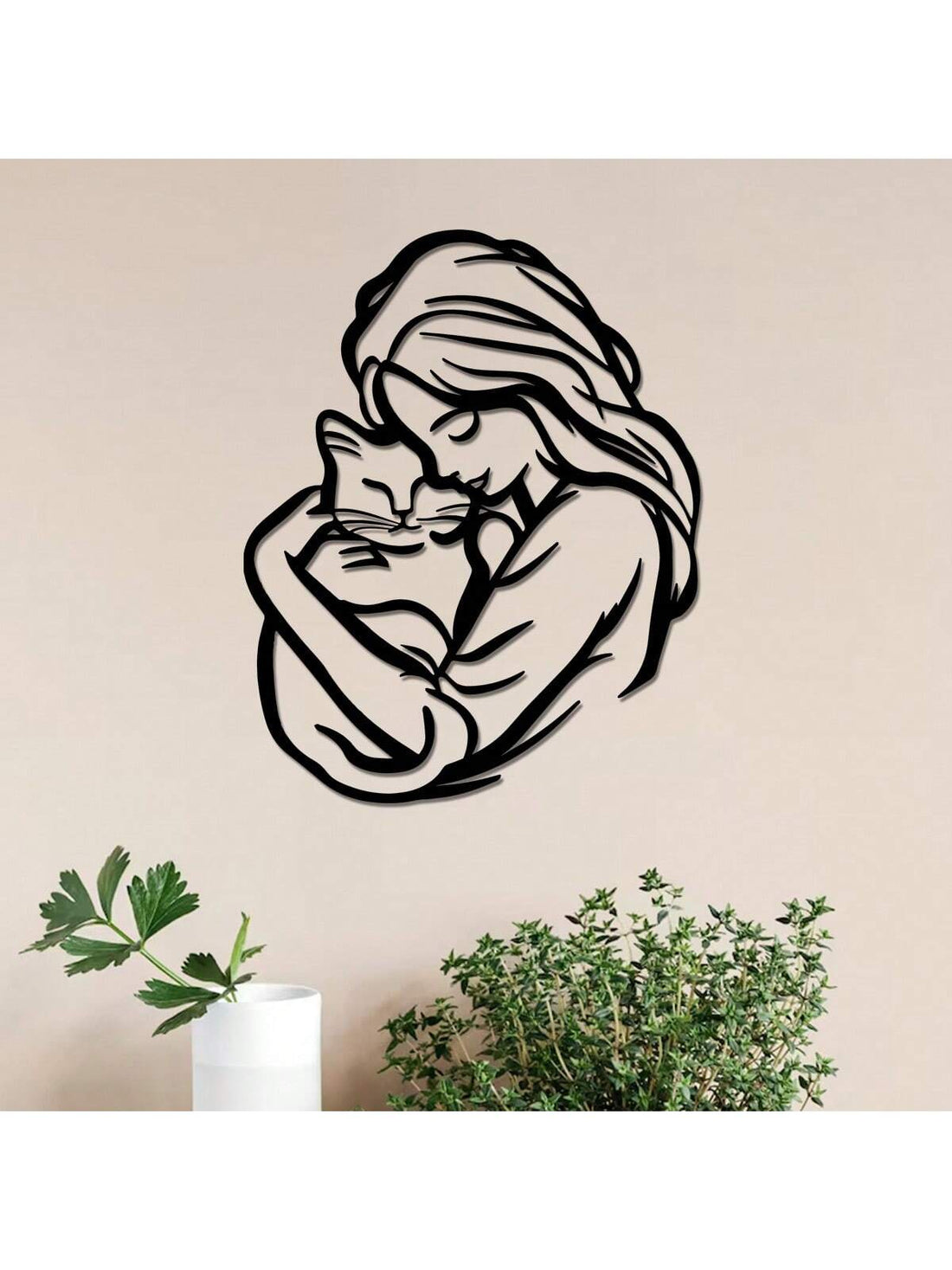 This Feline Love Metal Wall Art is the perfect gift for any cat-loving mom this Mother's Day. Made with high-quality metal, this unique home decor piece features a heartwarming design that celebrates the bond between a mother and her feline companion. Show your love and appreciation with this beautiful addition to any room.