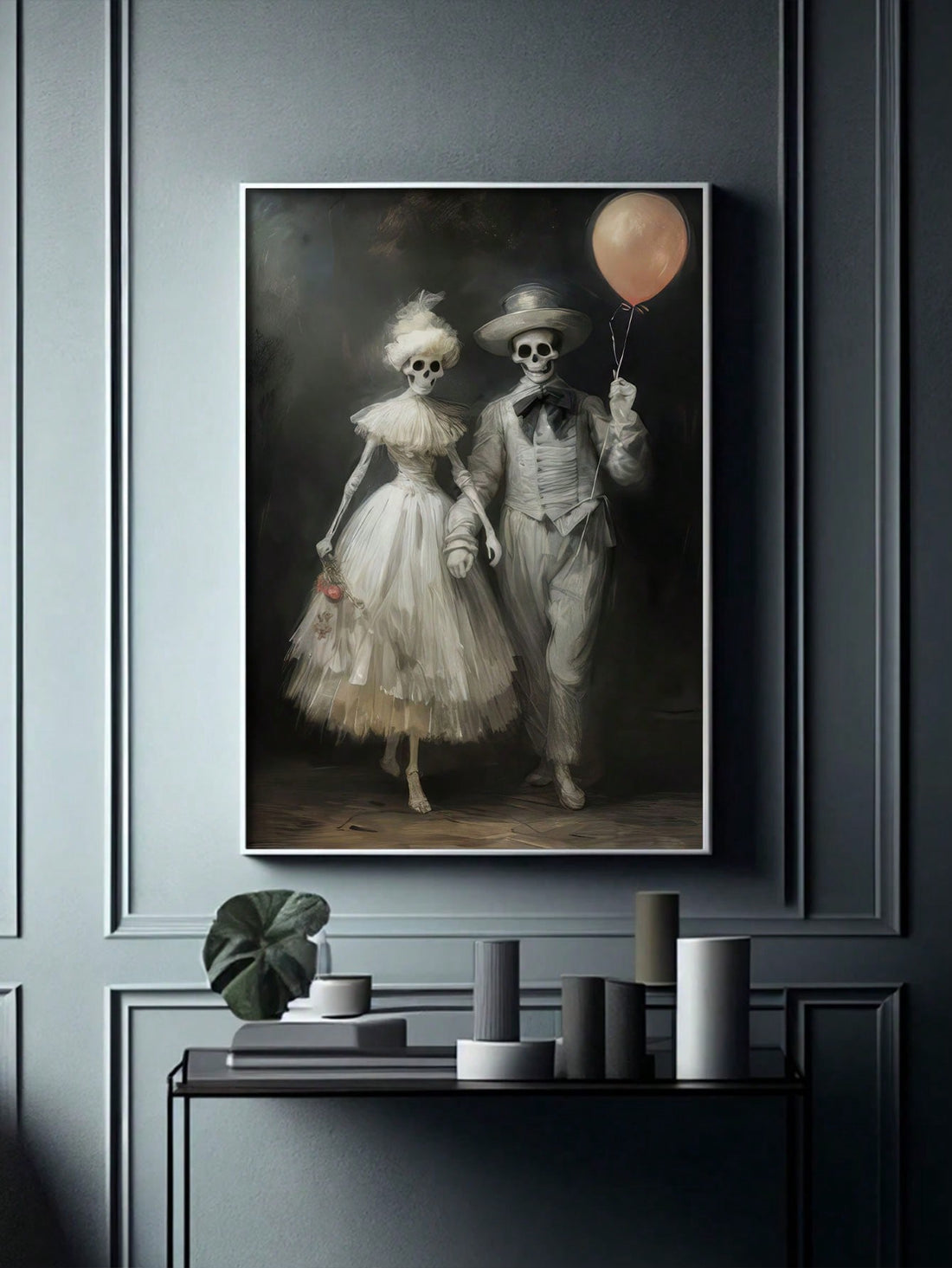 Transform your room into a gothic sanctuary with our Vintage Romance: Halloween Skull Canvas Poster. This unique and artistic piece adds a touch of romance and spookiness to any space. Made with high-quality canvas, this poster is perfect for Halloween decorations or year-round decor enthusiasts.