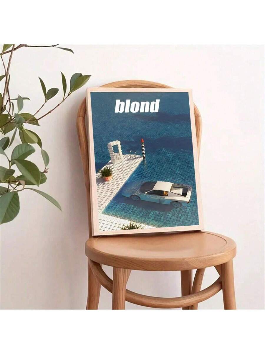 Front view of retro Frank Ocean canvas poster for bedroom and living room decor