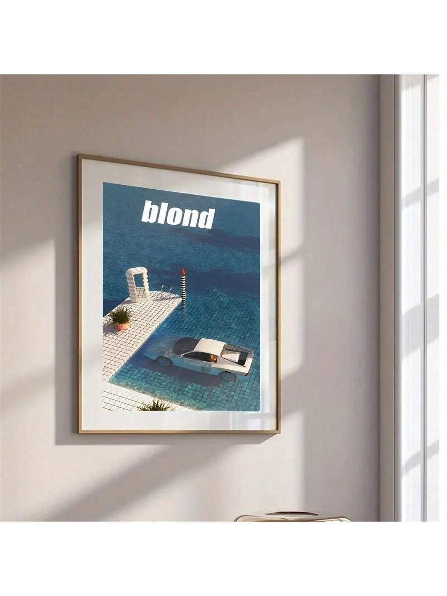 Front view of retro Frank Ocean canvas poster for bedroom and living room decor