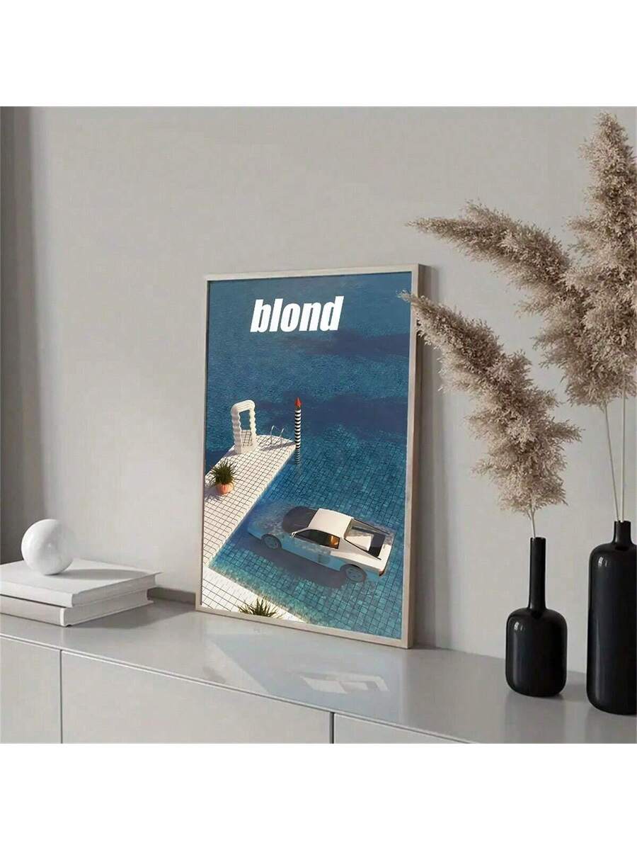 Angled view of multicolor canvas poster for creative bedroom styling