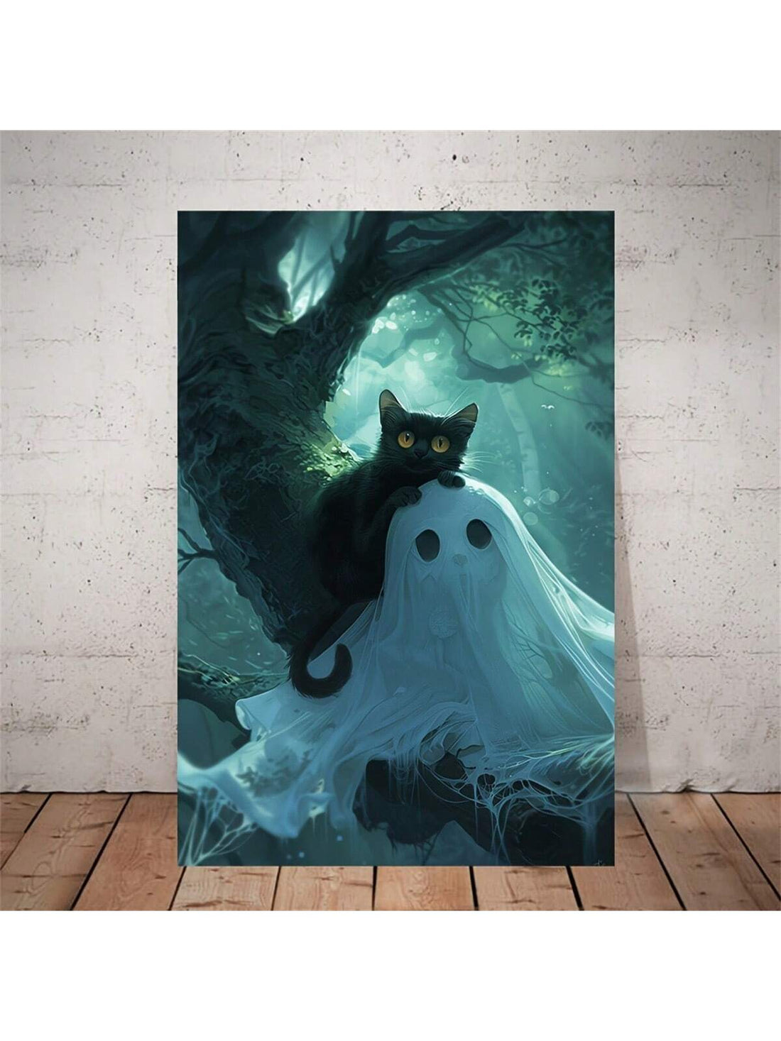 Enhance your home and bar decor with our Spooky Forest Halloween oil painting poster. Featuring a hauntingly beautiful forest scene, this poster adds a touch of eeriness to any space. Made with top-quality oil paint and designed to last, it's the perfect addition to your Halloween aesthetic.