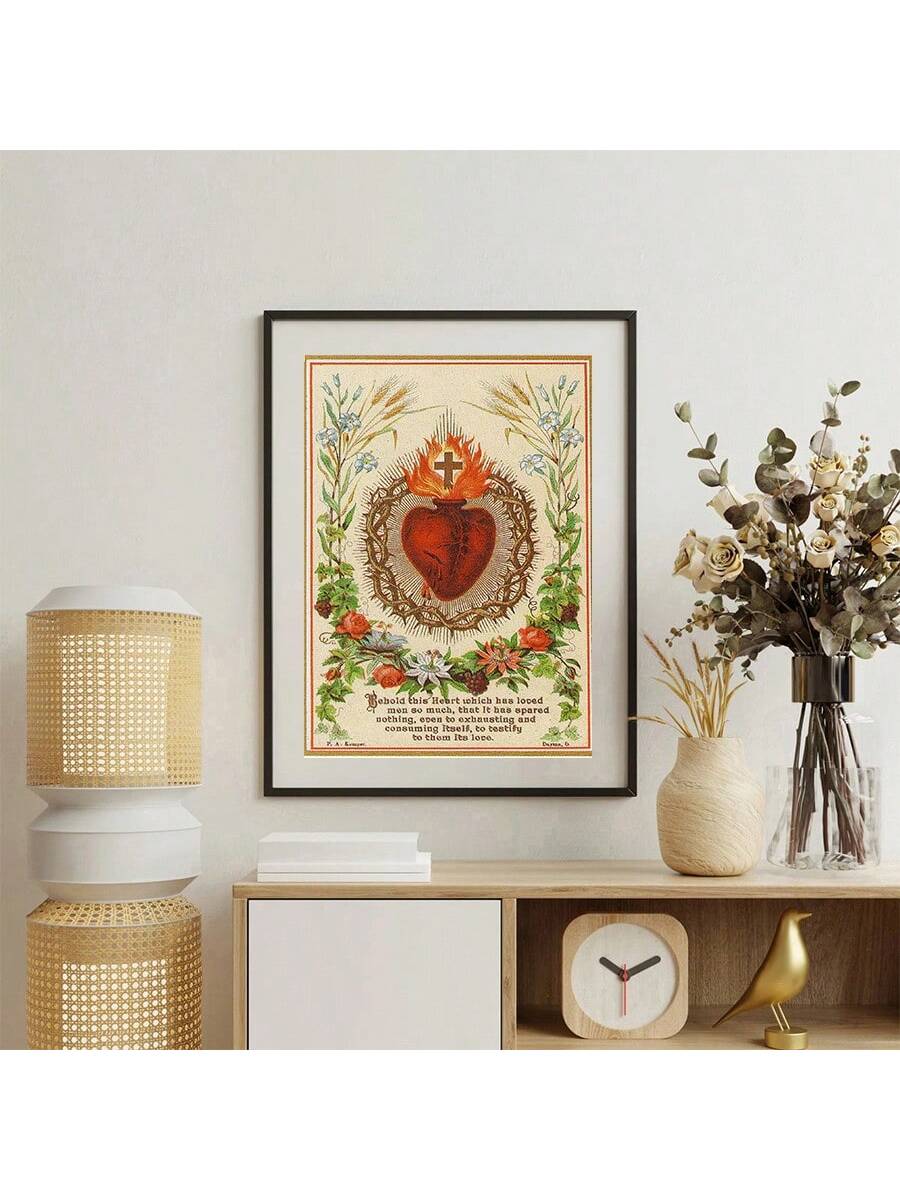 This Vintage Sacred Heart Canvas Print adds a touch of traditional Christian art to your bedroom or living room decor. The vintage design evokes a sense of reverence and devotion, making it a perfect addition to any religious home. Made with high-quality canvas, this print is durable and long-lasting.