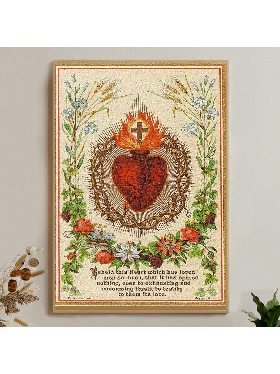 This Vintage Sacred Heart Canvas Print adds a touch of traditional Christian art to your bedroom or living room decor. The vintage design evokes a sense of reverence and devotion, making it a perfect addition to any religious home. Made with high-quality canvas, this print is durable and long-lasting.