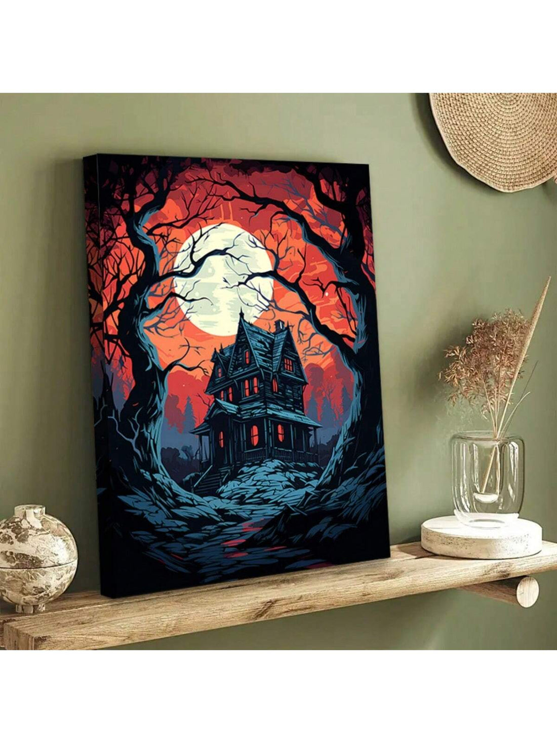 Elevate your home and office décor with our Horror Castle Halloween Wooden Framed Canvas Poster. This fashionable and modern art piece combines the spooky vibes of Halloween with the elegant touch of a wooden frame. Perfect for adding a touch of mystery and style to any space.