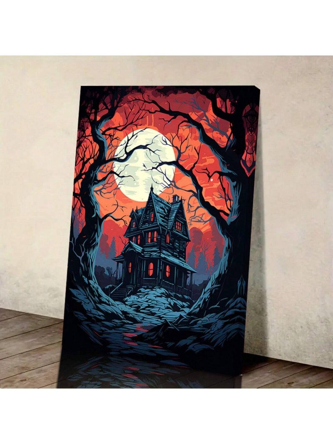 Elevate your home and office décor with our Horror Castle Halloween Wooden Framed Canvas Poster. This fashionable and modern art piece combines the spooky vibes of Halloween with the elegant touch of a wooden frame. Perfect for adding a touch of mystery and style to any space.