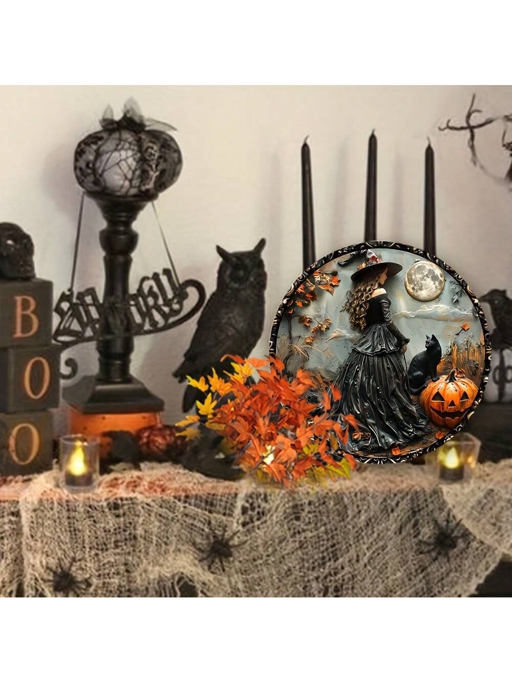 Illuminate your home with the whimsical charm of our Enchanting Halloween Decor! This Gothic Acrylic Sign features a spooky design of a Black Cat, Ghost, and Pumpkin light, adding a bewitching touch to your Halloween festivities. Made with premium quality materials, it's the perfect addition to your spooky decor.