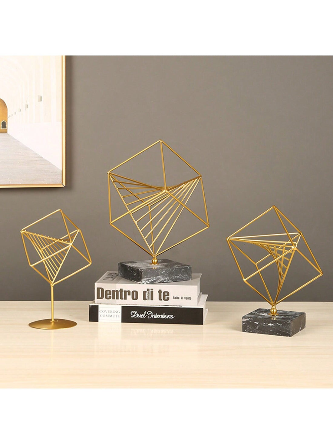 Upgrade your home and office decor with our Modern Metal Ornaments. Made with high-quality materials, they add a touch of luxury to any space. Display them proudly to elevate your interior design. Modern, sleek, and elegant, these ornaments are a must-have for every stylish space.