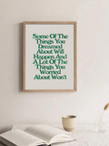 Modern Green Letter Canvas Wall Art Minimalist Living Room Bedroom Decor