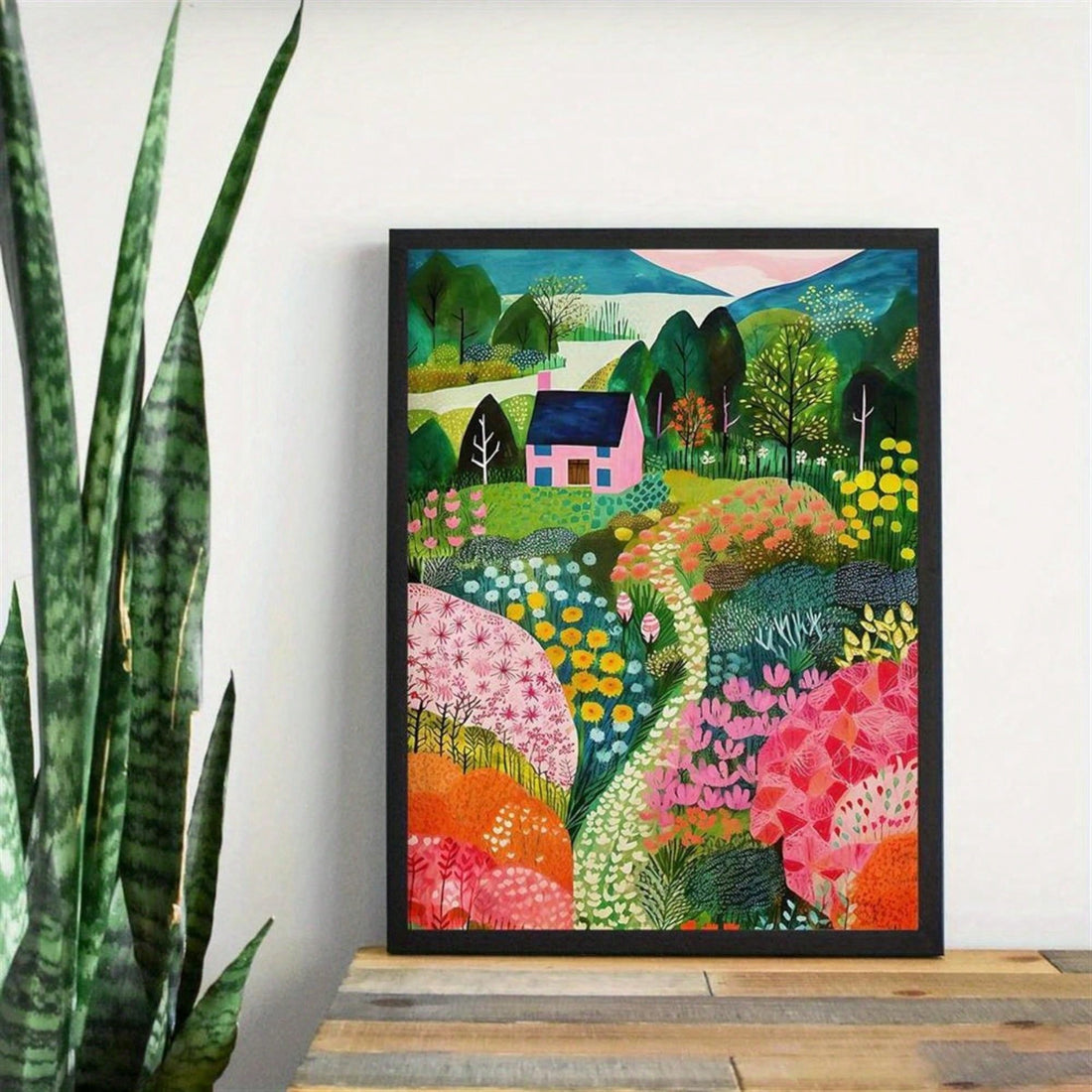 This vibrant canvas poster features a colorful rural landscape, perfect for bringing the beauty of summer into your space. With its lively and scenic views, it's sure to brighten up any room. Add a touch of nature and color to your decor with this stunning piece.