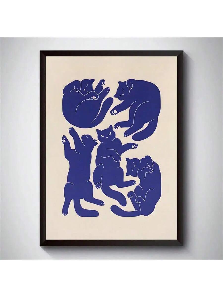 Transform your space with this sophisticated Abstract Blue Cats Unframed Canvas Poster. The artistic representation of felines in cool blue tones creates a striking focal point in any room. Versatile enough for home, office, or café environments, this premium canvas art elevates interior aesthetics while expressing personality. Its thoughtful design makes it an exceptional gift for art enthusiasts and cat lovers alike.