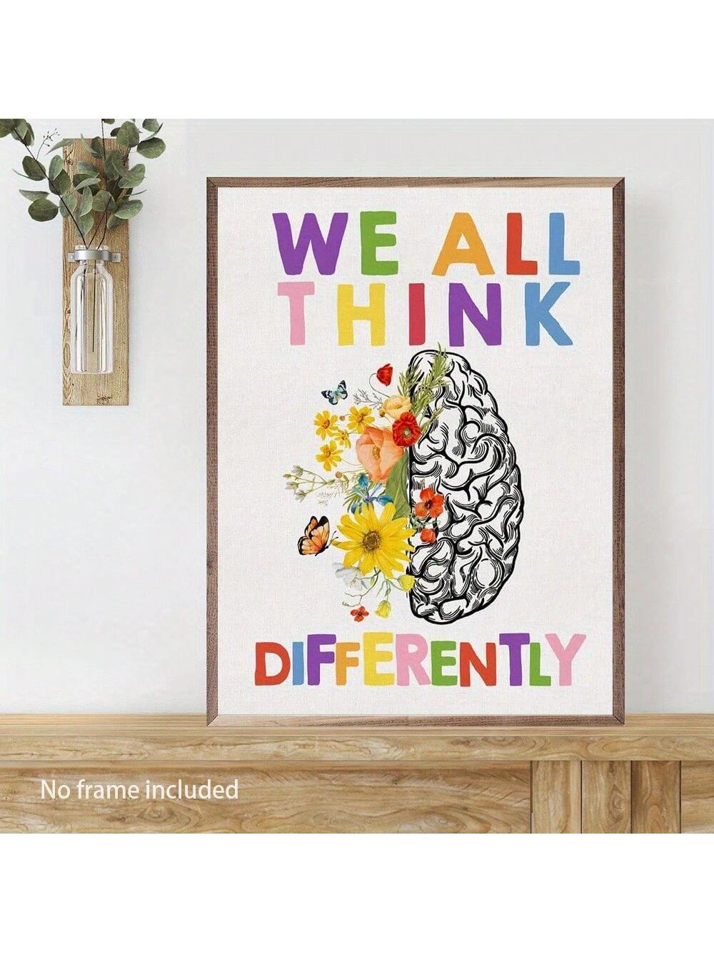 This Neurodiversity-Inspired Floral Brain Canvas Poster is the perfect addition to any space. Its unique design is both eye-catching and thought-provoking, showcasing the beauty of neurodiversity. With a touch of creativity and a positive message, it's a must-have for any environment.