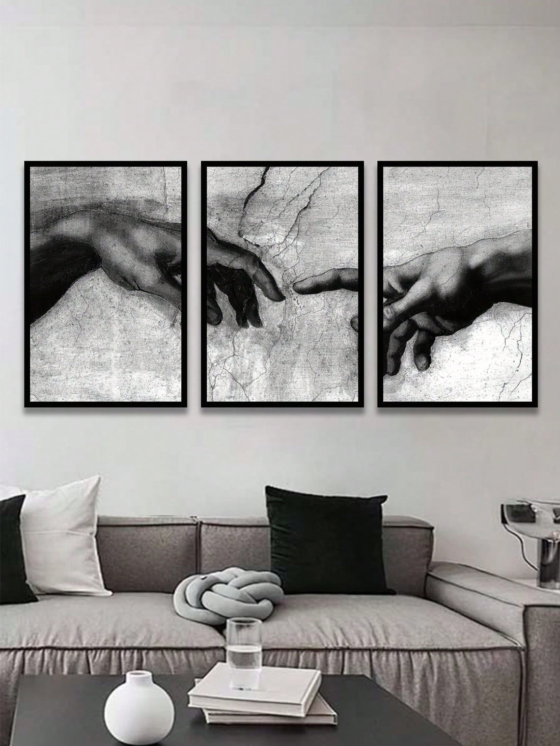 Add a touch of sophistication and spirituality to your home decor with our Hand of God Religious Culture Canvas Set. The retro design, in classic black and white, will bring a sense of vintage charm to any space. Our high-quality canvas material ensures long-lasting beauty and adds a unique touch to your walls.