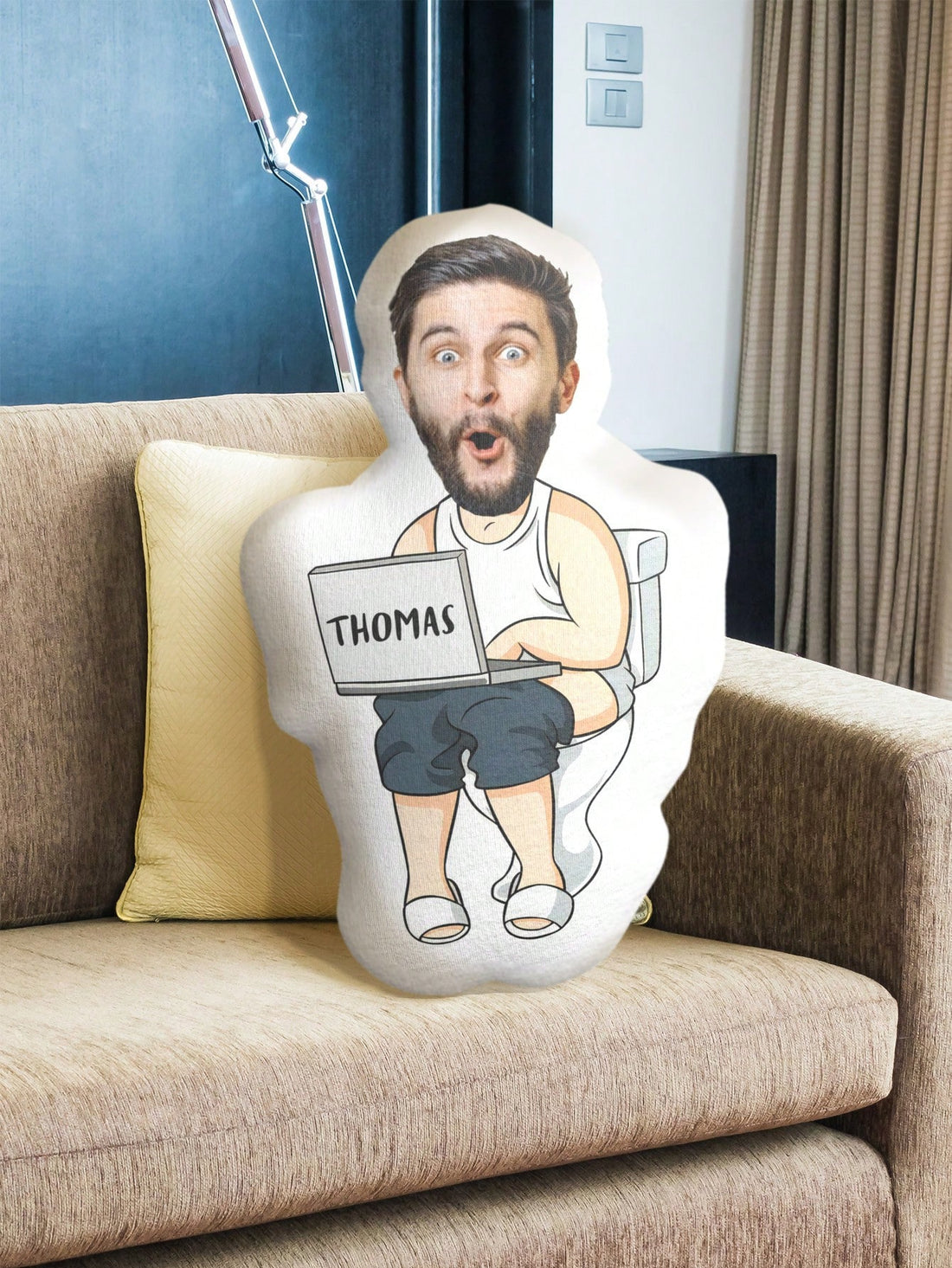 Create a one-of-a-kind gag gift for your loved ones with our Custom Funny Ugly Pillow. This personalized humanoid cushion can be customized with any photo, making it a perfect and hilarious addition to any home. Order now and bring a smile to your family and friends' faces with this unique and funny gift.