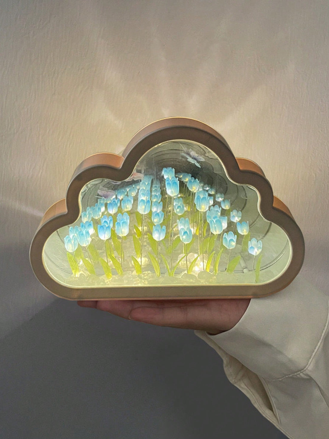 Enchanting Tulip Flower Night Light: DIY Ambient Lamp & Mirror – Perfect for Home Decor and Gifting